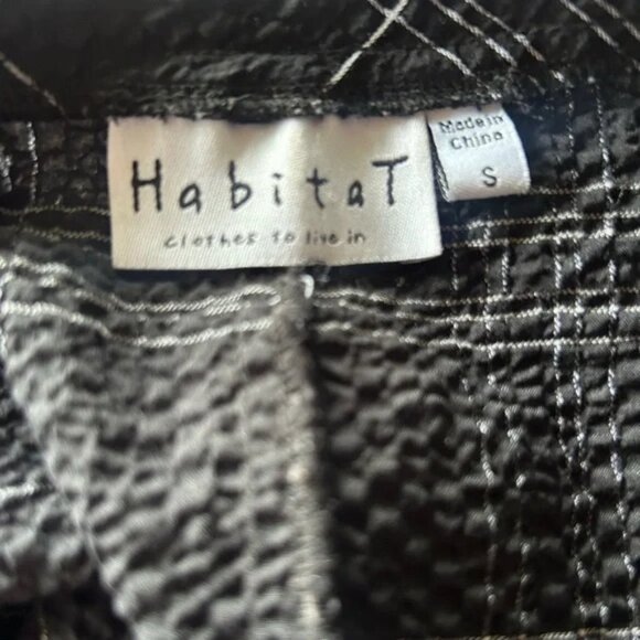 HABITAT clothes to live in size small black top with white striping, relaxed fit - Picture 9 of 9
